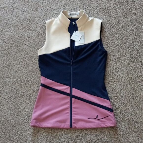 BY EGREIS colorblock activewear vest-1, size small, NWT, $110.00 - Picture 1 of 7